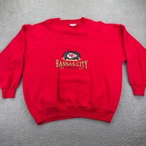 Vintage Kansas City Chiefs Crable Sportswear Red Crewneck Sweatshirt XL NFL 90s
